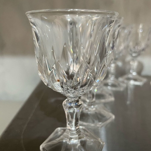 Vintage Cristal D’arques Chaumont liqueur glasses set of 9 like new