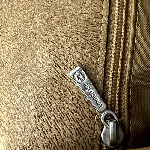 Longchamp Paris Vintage Suede Shoulder Bag used, camel brown leather