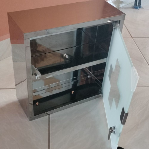Medicine box like new with glass cup and lock