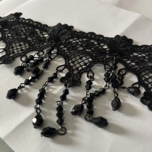 Black Pearl Chocker like new with intricate embroidery