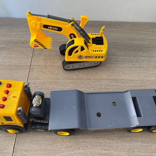 Toy truck and excavator used with sounds
