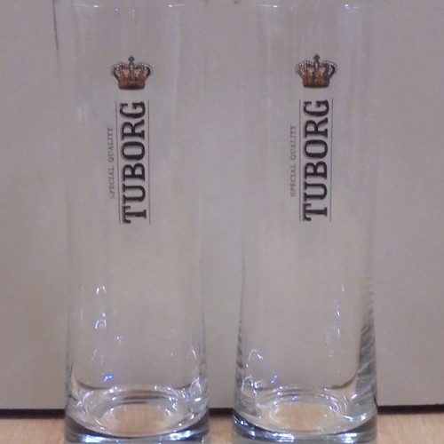 Tuborg soda promotional set of two glasses used