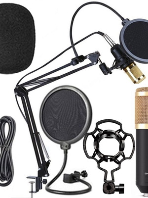 Πυκνωτικό Μικρόφωνο BM-800, με Βάση, Shock Mount και Pop Filter