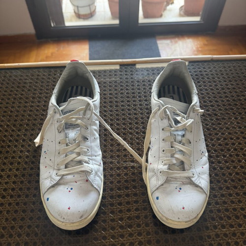 Adidas sneakers used, size 44.5, white multicolor