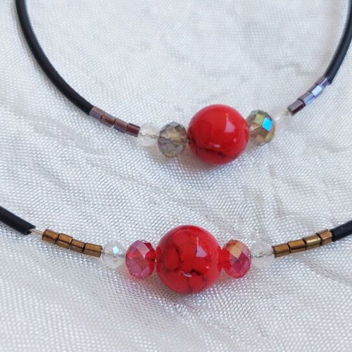 Necklace and bracelet set with red jasper, like new