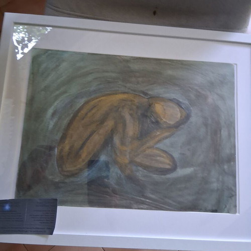 Painting "Γυμνο" framed 40×50cm, like new, signed