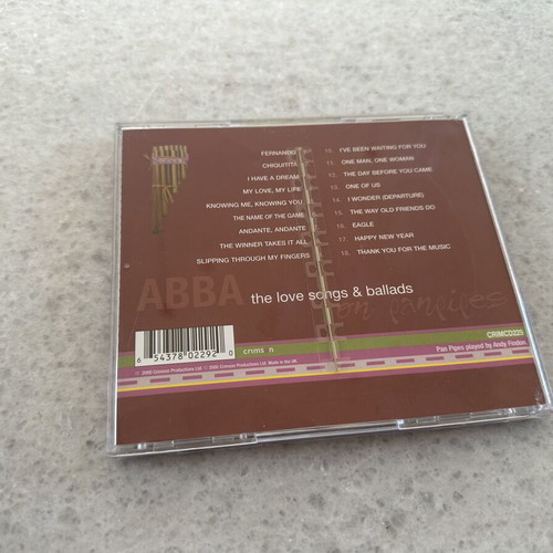 ABBA love songs & ballads on panpipes CD