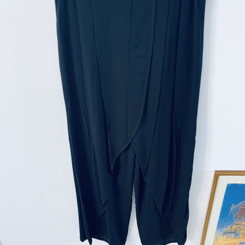 Ioanna Kourbela black palazzo pants new, muslin layer effect