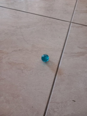 Blue ball used, plastic