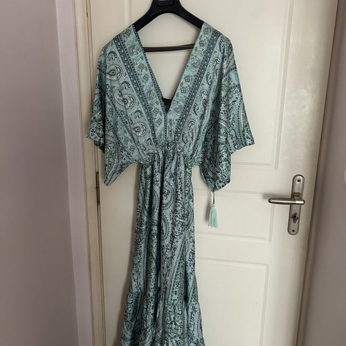 Caroline Morgan summer dress, white and green, sizes L and XL