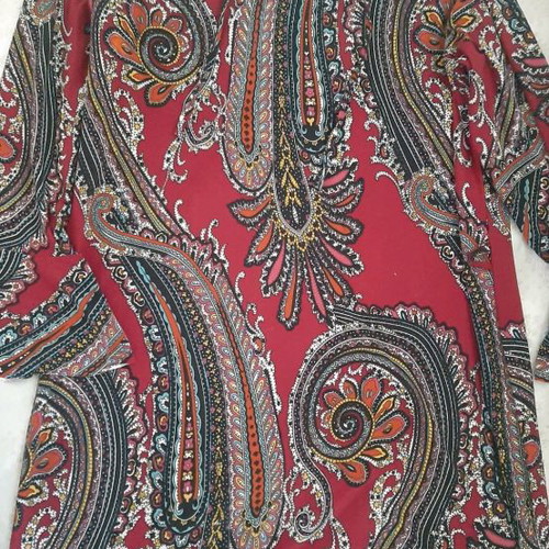 Dress used with paisley pattern and black inner lining, size S