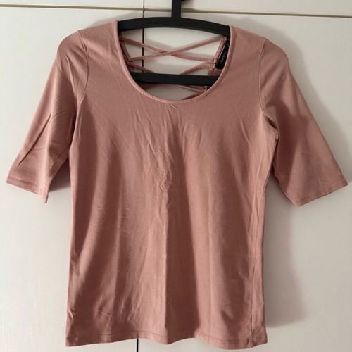 Bershka dusty pink top like new with criss cross back size medium