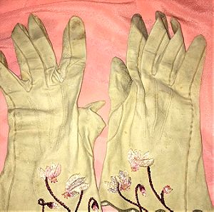 Γάντια Σαμόα με κέντημα. Vintage