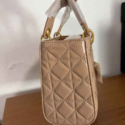 Quilted handbag nude beige new, elegant design with gold-tone details