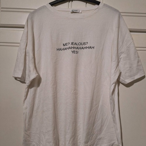 Pink Woman white short-sleeve shirt like new, size M