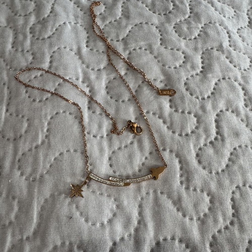 Necklace roz-cold new, gold color