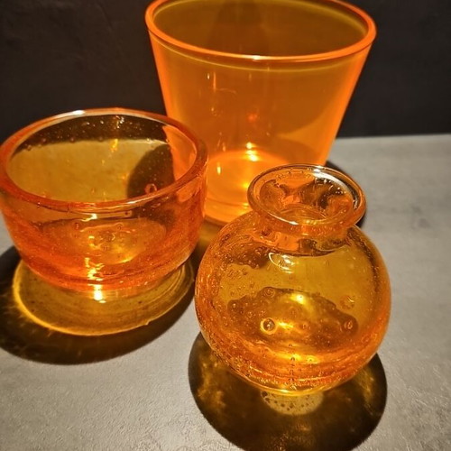 Fidrio glass set with extra orange pot