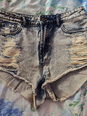 Jean highwaisted shorts like new, size M, blue, 100% cotton