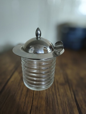 Glass sugar container Wmf like new with stainless steel