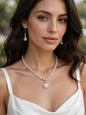 handmade crystal beaded elegant jewellery, necklace and earrings set