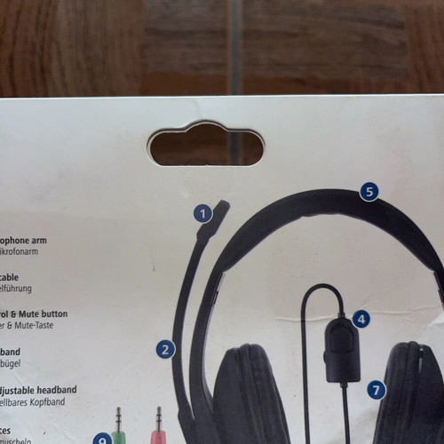 Headphones for PC with microphone used, black