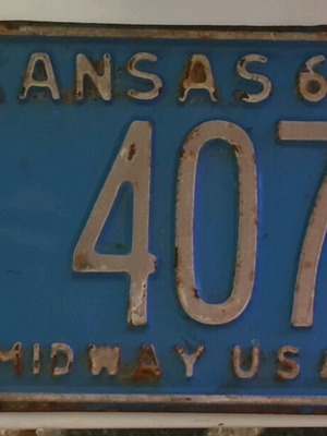 Kansas 1967 American car license plate used