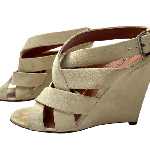 Alaïa beige suede sandals used, size 38