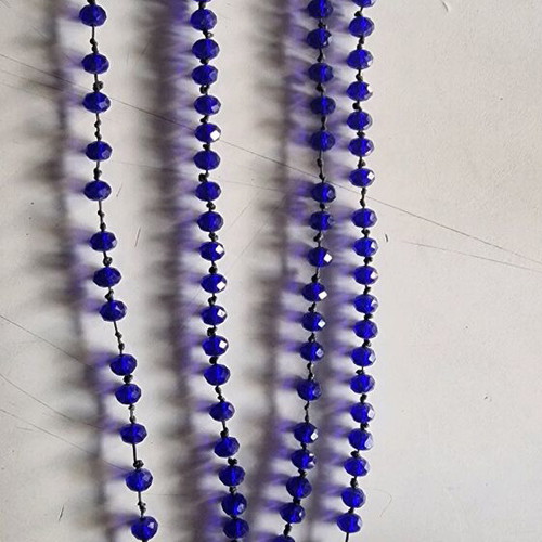 Handmade long necklace with blue beads like new