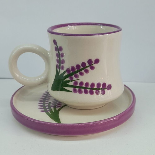 Ceramic cup handmade new with saucer