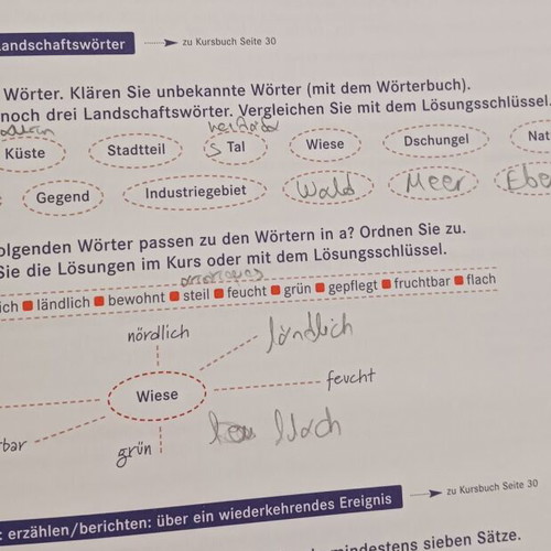 German language book and exercise book used, level B2, with CD