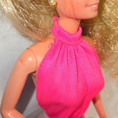 Barbie Hot Pink Halter Jumpsuit & Wrap μεταχειρισμένο, σετάκι 1977