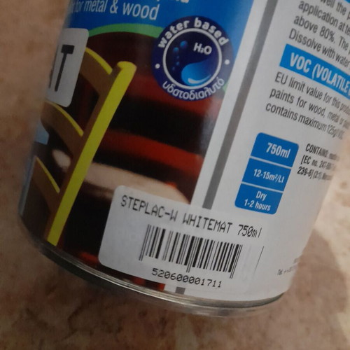Chromodomi Step lac-W Water-Based Enamel Paint 0.75lt White Matt New