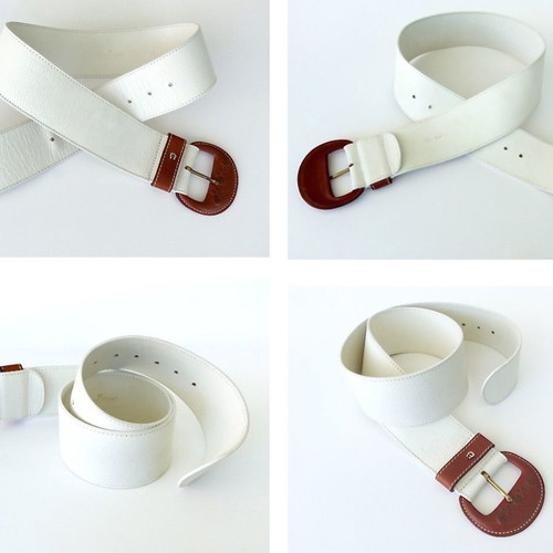 Etienne Aigner white wide belt like new, size 80