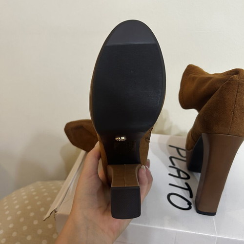 Fullah Sugah tan suede high-heeled ankle boots size 37 new