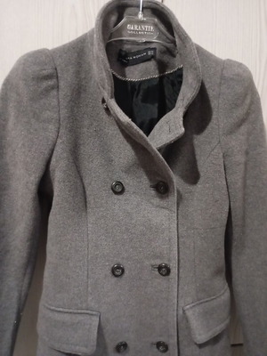 Zara long gray coat like new, size XS