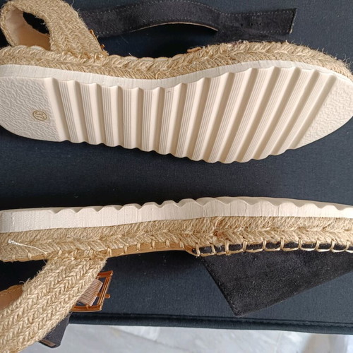 Espadrilles new black suede size 37 with strap