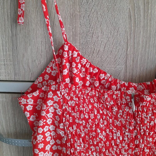 Dress used, small, red, short with back zipper