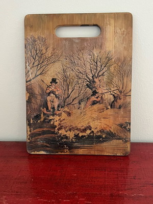Decorative cutting board used with vintage illustration 23x30 cm