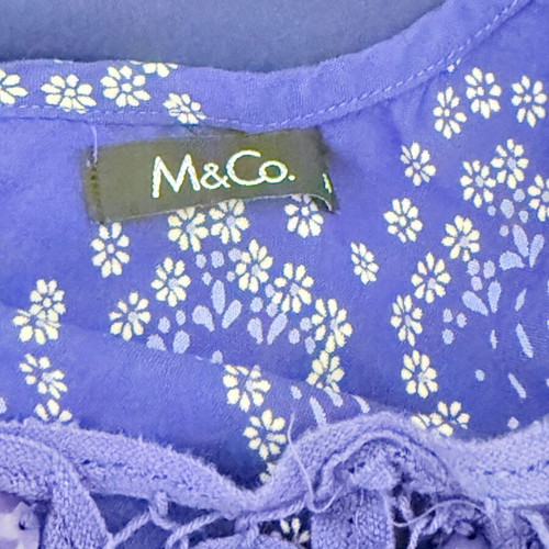 Cool cotton dress by M&Co used, white and blue