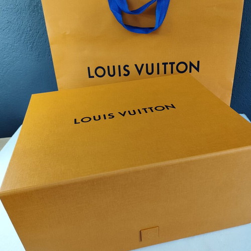Louis Vuitton gift box and paper bag used, sizes 49.5x41.5x23 and 40x33x19 cm