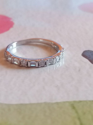 Silver 925 ring with round and square white zircons no 54 new