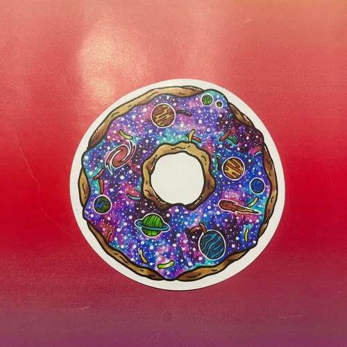 Vinyl sticker donut galaxy with stars new