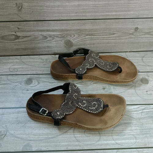 Buffalo leather slippers used, size 39, black and brown