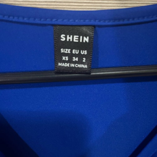 Shein long sleeve blue crop top like new with mesh sleeves