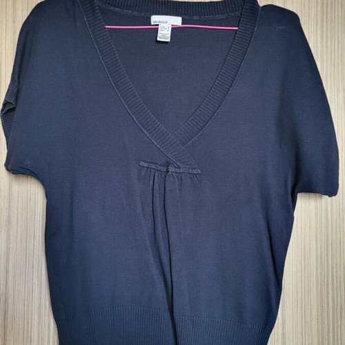 Mango women's short-sleeve sweater used, dark blue, size M
