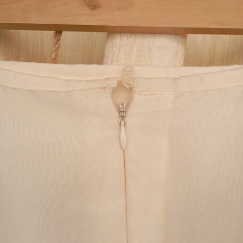 Formal set with corset and maxi skirt used, white and beige