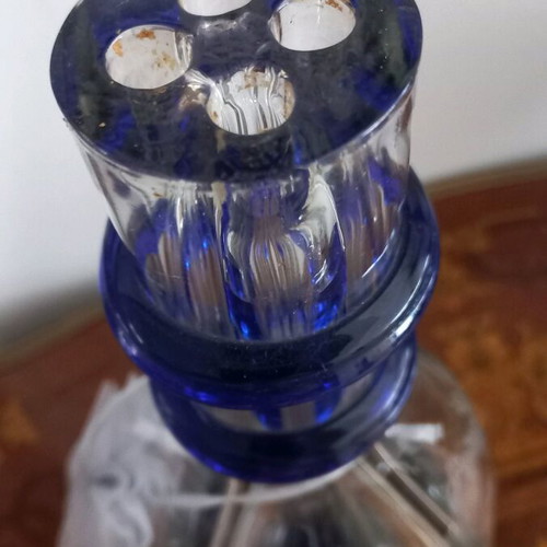 Crystal carafe for 4 different drinks like new, height 30cm