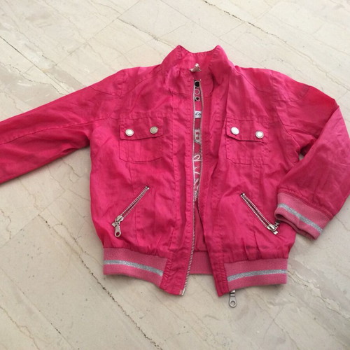 Girls' jacket used, pink, cotton lining, size 4-5 years