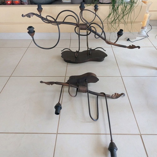 Set of ceiling lights with glass shades, new