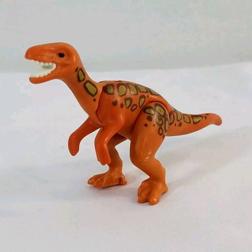 Playmobil orange small Velociraptor dinosaur like new